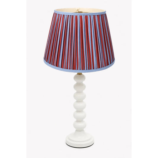 16" Pleated Empire Lampshade — Red and Blue Stripes
