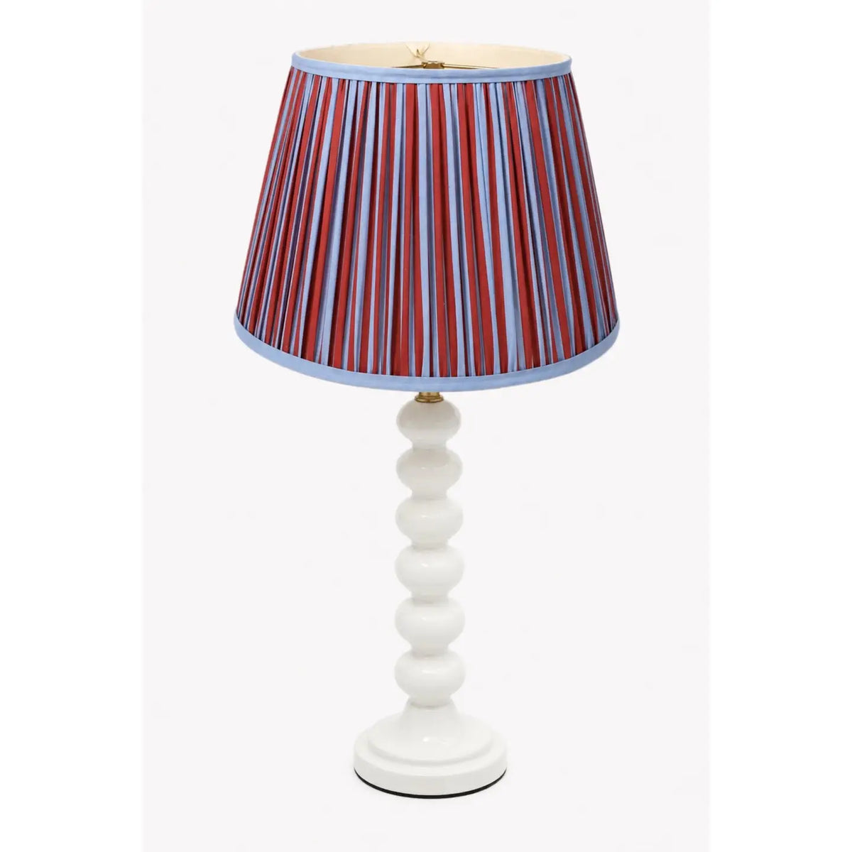 16" Pleated Empire Lampshade — Red and Blue Stripes