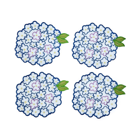 Hydrangea Cocktail Napkins, Set of 4