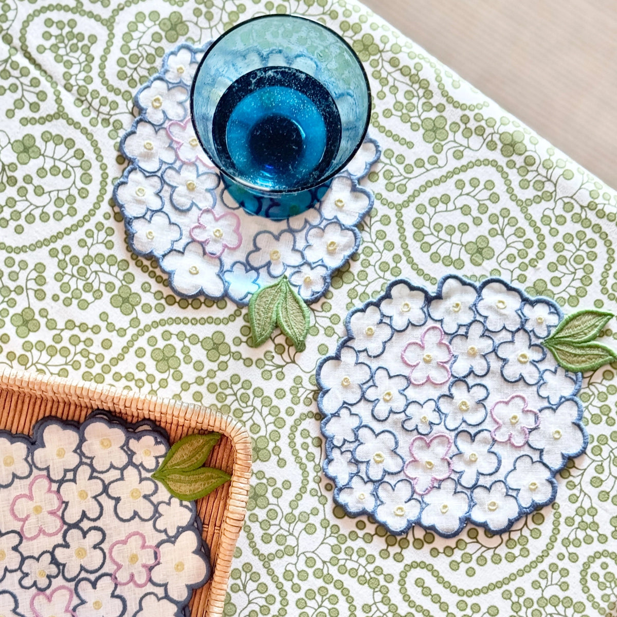 Hydrangea Cocktail Napkins, Set of 4