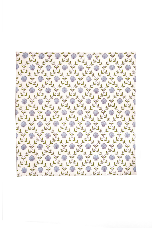 Seashell Blockprint Napkins, Set of 4 — Blue